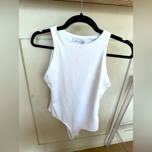 White spandex, bodysuit
